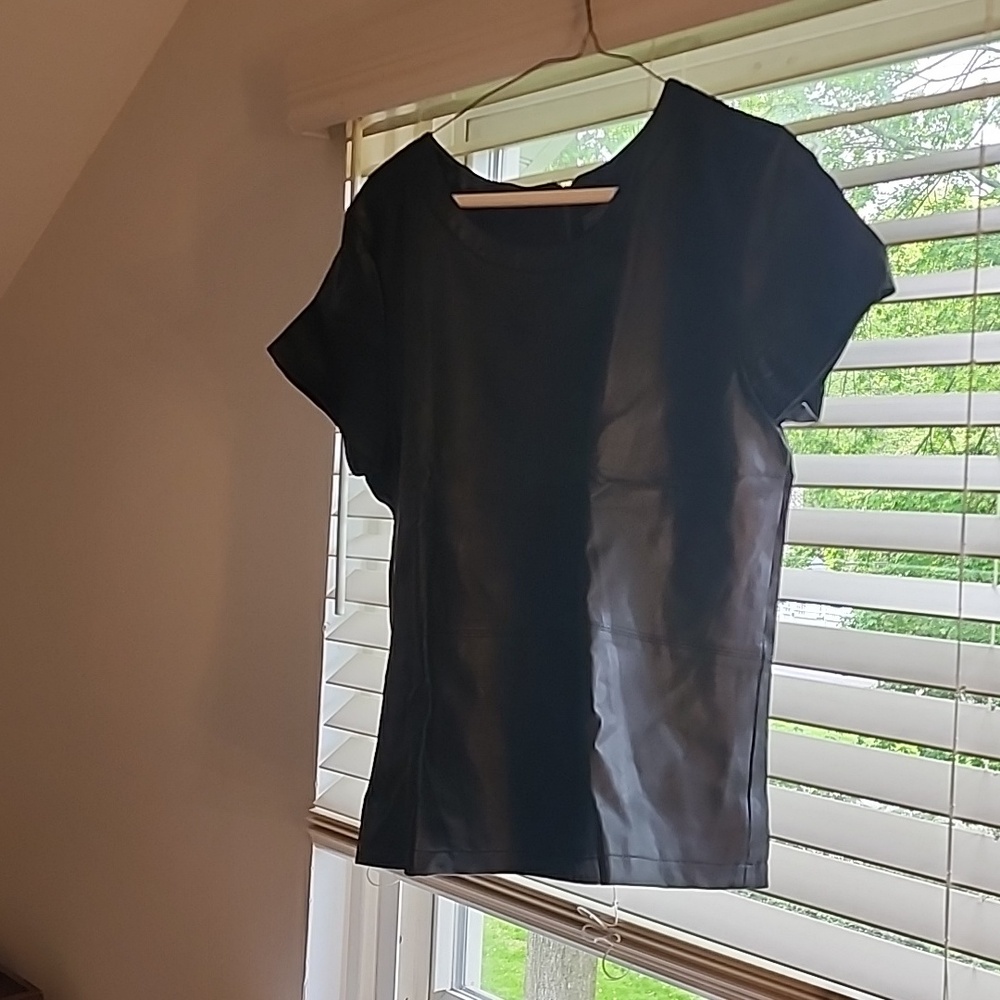 Womens faux leather shirt